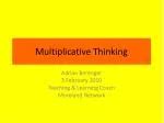 PPT Moving From Additive To Multiplicative Thinking The Road To