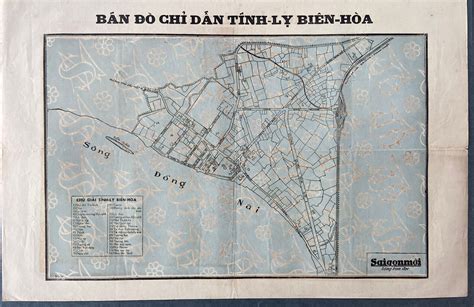 Vietnam Map 1960s1970s Saigon Moi Newspaper Insert Bien Hoa Province Ebay