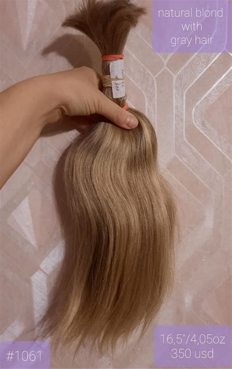 BLONDE HAIR WITH GRAY 16 5 VIRGIN HAIR FRESH CUT PONYTAIL HUMAN HAIR RAW UNPROCESSED