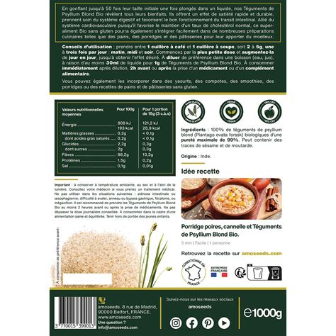 amoseeds PSYLLIUM BLOND BIO TÉGUMENTS 1 kg Redcare Apotheke