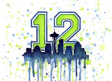 Seattle Seahawks 12th Man Art Painting by Olga Shvartsur - Pixels