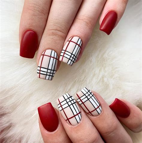 50 Pretty Plaid Nails Youll Love The Glossychic