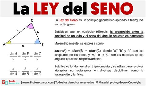 La Ley del Seno Fórmula y Ejemplo