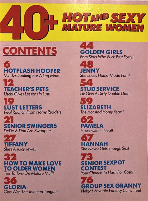 40 Hot And Sexy Mature Women 1986 Adult Mens Magazine Vintage Magazines 16