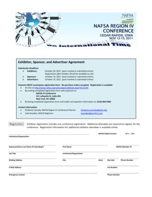 Fillable Online Nafsa Exhibitor Sponsor And Advertiser Agreement