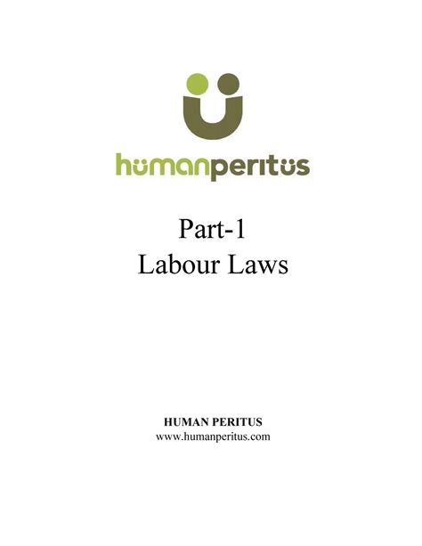 Labour Laws Part Labour Laws Human Peritus Humanperitus Important