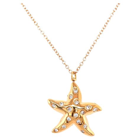 Diamond Gold Starfish Necklace For Sale At Stdibs Diamond Starfish