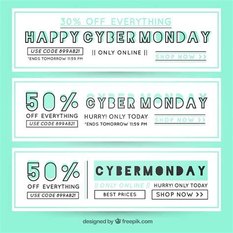 Set De Banners De Cyber Monday Vector Gratis