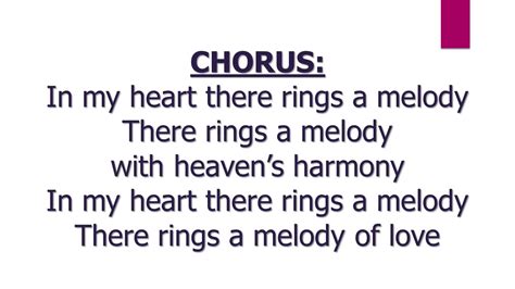 In My Heart There Rings A Melody Lyrics Youtube