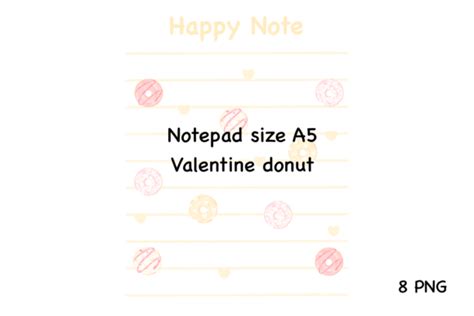 Valentine Donut Notepad Size A5 Graphic By SPsweet Creative Fabrica