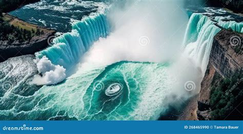 Aerial Drone Nature View of the Stunning Niagara Falls Stock ...