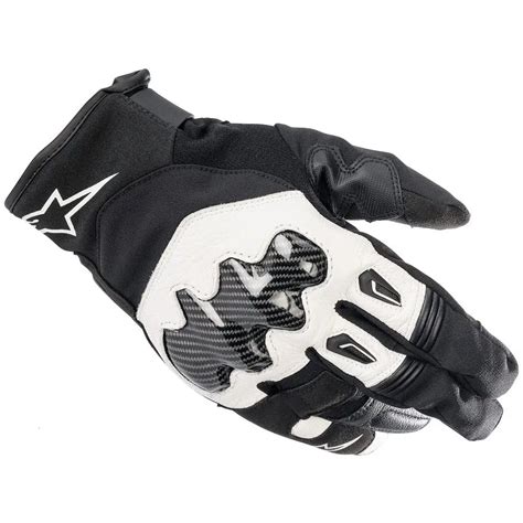 Guanti Moto Pelle Alpinestars SMX 1 WATERPROOF Nero Bianco Guanti In