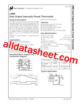 LM66 Datasheet PDF National Semiconductor TI