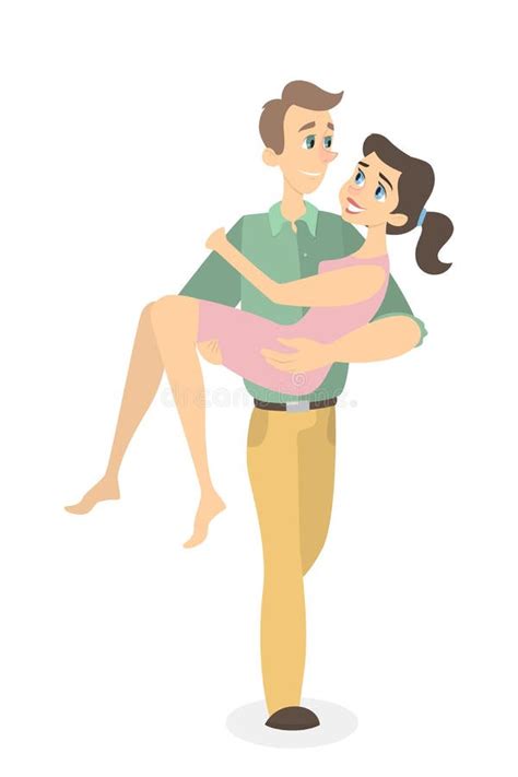 Man Carrying Woman Romantic Stock Illustrations 374 Man Carrying