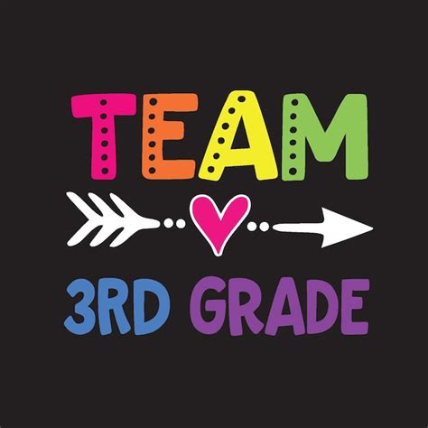 Premium Vector Team 3rd Grade Shirt Design Vector Black Background