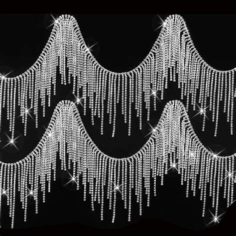 Amazon Juwaire Rhinestone Fringe Rhinestone Trim Rhinestone Ribbon