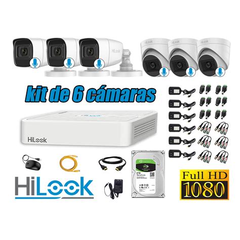 Ripley Hilook Kit 6 CÁmaras Seguridad Con Audio Full Hd 1080p Disco 2tb