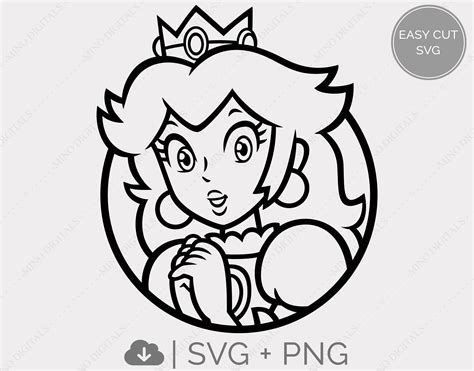 Princess Peach SVG PNG Vector Download Files Mario Game - Etsy Norway