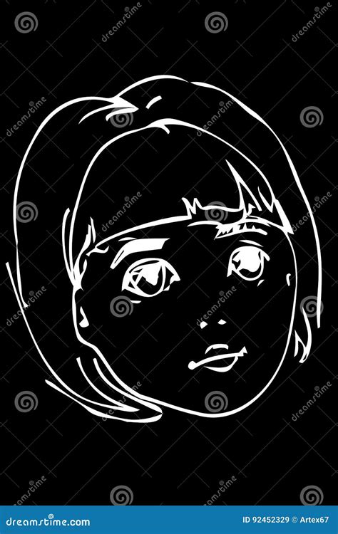 Dirigez Le Croquis D Une Belle Petite Fille Blonde Illustration De Vecteur Illustration Du