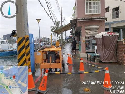 蘇拉颱風及天文大潮影響 致沿海低窪地區積淹水