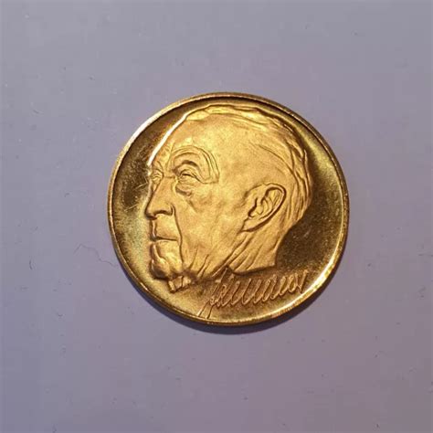 MEDAILLE MÜNZE Konrad Adenauer 1967 Fehlprägung Gold 986 1000