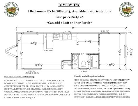 Park Model RV Cabin Plans - Green River Log Cabins