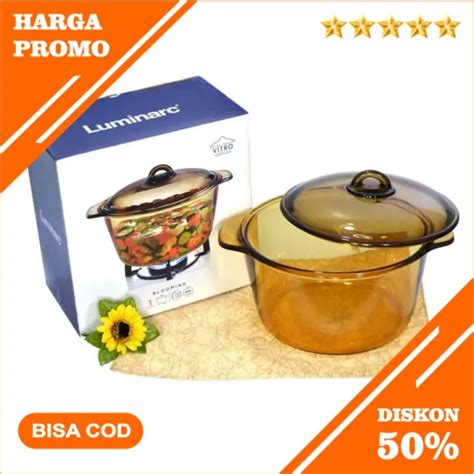 Luminarc Vitro Blooming Amber Casserole 5 Liter Panci Masak Kaca