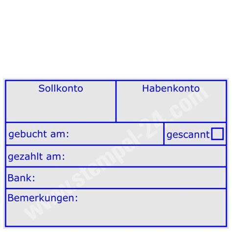Rechnungsstempel Sollkonto Habenkonto