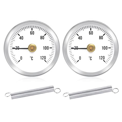 Anlegethermometer Heizungsrohr 2 Stück Rohrthermometer