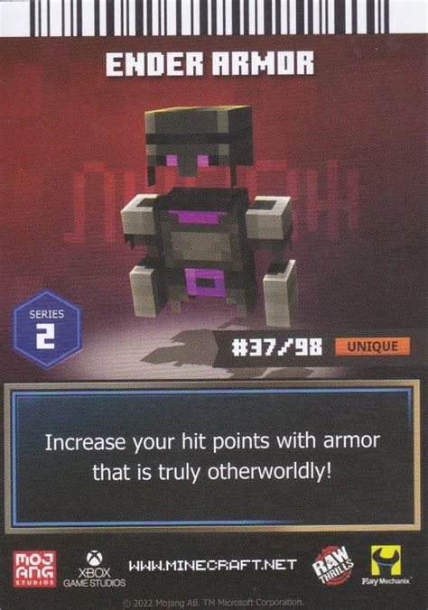 Minecraft Dungeons Arcade Series Card Armor Ender Armor Foil