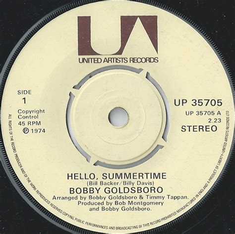 Bobby Goldsboro Hello Summertime 1974 Vinyl Discogs