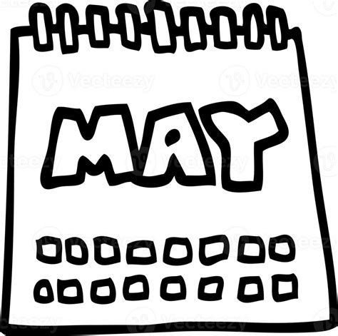 line drawing cartoon calendar showing month of may icon 45473015 PNG