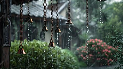 Premium Photo | Downspout rain chains