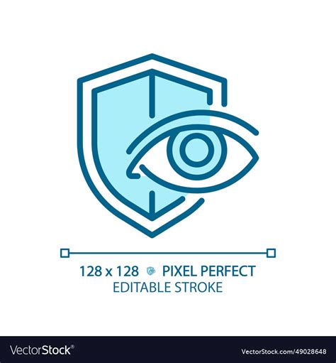 D Customizable Simple Thin Linear Blue Eye Vector Image