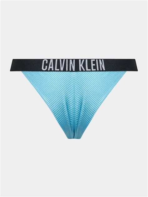 Calvin Klein Swimwear Dół od bikini KW0KW02019 Niebieski Modivo pl