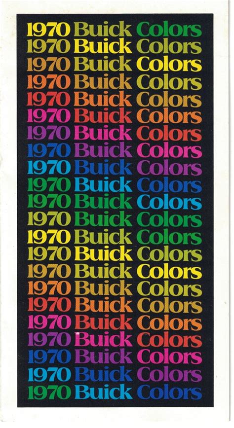 1970 Buick Color Chart