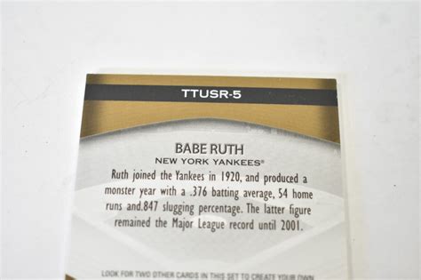 Babe Ruth 2011 Topps Triple Threads Gold 9 Game Used Bat TTUSR 5 NY