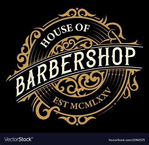 Vintage barbershop logo Royalty Free Vector Image