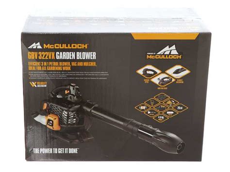 McCulloch GBV 322VX 2 Stroke Leaf Blower Garden Vacuum Best Deal On