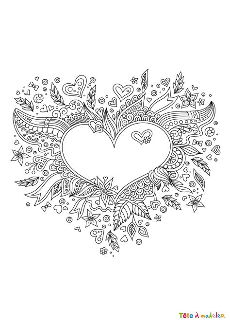 Coloriage Saint Valentin Imprimer T Te Modeler