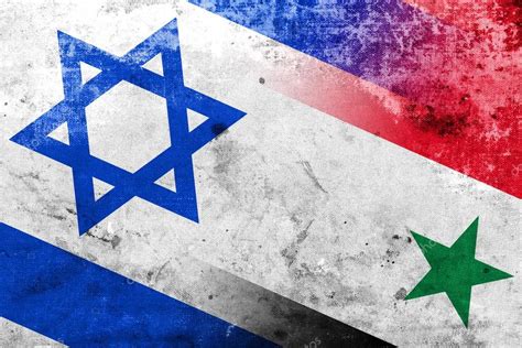 Israel And Syria Flag With A Vintage And Old Look Stock Photo