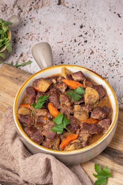 Premium Photo Beef Bourguignon Stew With Vegetables