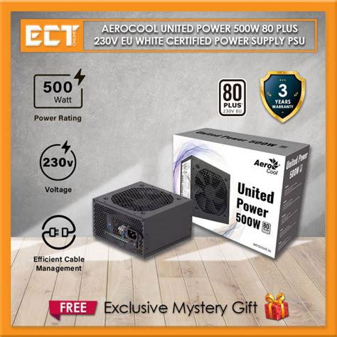 aerocool united power     eu white certified power supply