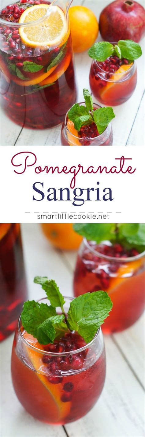 Pomegranate Sangria With Mint Garnishes And Oranges