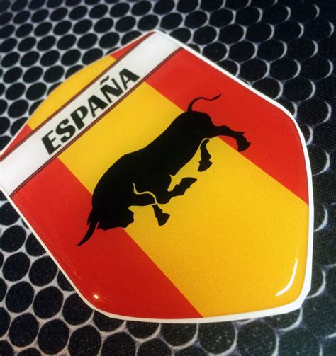 Espa A Spain Proud Shield Flag Domed Decal Emblem Car Sticker D X