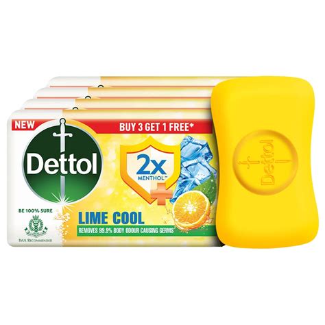 Buy Dettol Lime Cool Bathing Soap Bar With 2x Menthol 300gm Long