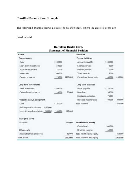 Free Printable Classified Balance Sheet Templates [Excel, PDF] Example