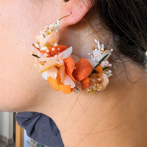 Boucles Doreilles De Mari E Artisanales En Fleurs S Ch Es