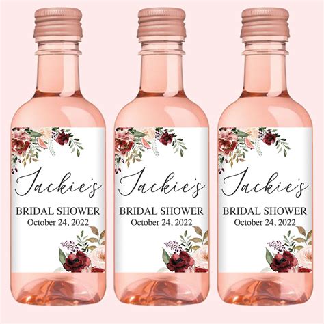 Fall Bridal Shower Mini Wine Labels Bridal Shower Wine Favor Labels