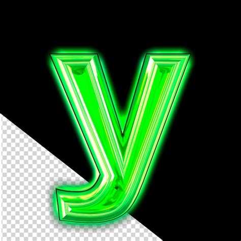 Premium Psd Green Symbol With Glow Letter Y